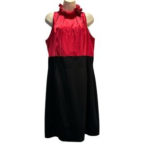 AA Studio Women's Red/Black Sleeveless Halter Roses Neckline Dress Size 14